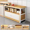Cozinha rack multifuncional armário chão mesa de corte bancada multicamadas armário de armazenamento para micro-ondas armário lateral estreito