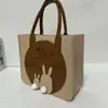 Bolsas de Presente de Feltro Grosso para o Festival do Meio Outono para Promoção Corporativa, Lembrancinhas de Bolo da Lua para Feriado, Bolsas Tote de Feltro com Logo Personalizado