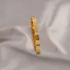 Pulsera Geométrica de Zirconia de Acero de Titanio de Moda Europea y Americana Transfronteriza para Mujer, Pulsera Abierta de Lujo Ligero de Gama Alta de Nicho de Moda Que No Se Desvanece