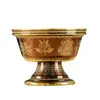Copa de Ofrenda de Agua para Buda, Cuenco de Agua Auspicioso de Cobre Tallado, Artículos de Tíbet, Adorno de Copa de Agua Sagrada para Templo Budista del Hogar