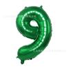 Novo balão digital de alumínio verde versão americana de 32 polegadas, decoração de festa de aniversário de menino, balão de folha de alumínio 0-9