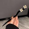 Horquilla antigua de disco, horquilla de madera moderna y sencilla para mujer, cheongsam, estilo chino, accesorios para el cabello con flores, horquilla de verano