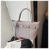 Bolso de Cesta Transfronterizo para Mujer 2026 Primavera/Verano Nuevo Estilo Bolso de Hombro Cruzado Individual con Patrón de Lichi, Bolso de Mano Patchwork para Viajes