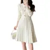 Elegante vestido suéter de punto para mujer estilo coreano para otoño e invierno