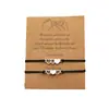 Novo bracelete de aço titânio aço inoxidável amor pulseira de aço inoxidável caixa de papelão terno pulseira tecida à mão ajustável joia de casal atacado