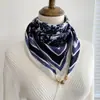 Cachecol Triângulo Magnético para Mulheres Outono e Inverno Algodão e Linho Seda Lenço Quadrado de Pescoço Cachecol de Pescoço Fita Xadrez