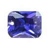 Huagang Gems Cabujón Rectangular de Lados Cortos con un Solo Agujero en el Centro, Circonita de Tanzanita Piedra Suelta, Gema Sintética Octagonal Pequeña