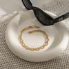Jieding Europa y Estados Unidos Pulsera de acero de titanio con combinación de colores de 18k pulsera de alta gama de lujo ligero joyería al por mayor joyería de acero inoxidable transfronteriza