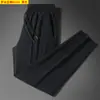 Pantalones de Hielo y Seda 2025 para Hombre Verano Delgados Sueltos de Pierna Recta Pantalones Deportivos de Pierna Recta Elásticos con Caída Pantalones Largos Casuales para Hombre
