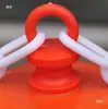 Tapa de Poste de Advertencia PE Anticolisión Marcador de Cruce de Ferrocarril Poste Marcador de Carretera Accesorios para Instalaciones de Tráfico Anillo de Hebilla Cadena a Través