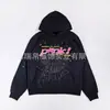 Sudadera con capucha para hombre de algodón puro con forro polar y estampado de telaraña Sp5Der