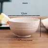 Tigela de Arroz Criativa para Casa de Palha de Trigo, Resistente a Quedas e Isolada, Tigela para Comer Sopa e Macarrão, Prato, Hashi e Colher, Conjunto de Louça para Crianças