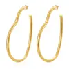 Pendientes Retro Geométricos en Forma de Corazón Estilo Hong Kong, Pendientes de Diseño Sencillo, Elegantes Accesorios de Aro Grande para Mujer, Venta al por Mayor desde el Fabricante