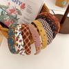 Encuentro diadema vintage de cuadros florales de principios de otoño diadema de pana pasador de chica dulce francesa accesorios para el cabello Mori