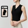 Suministro Directo de Fábrica Chaleco sin Mangas de Cuello en V con Lazos Retorcidos y Almohadillas Integradas en el Pecho, Crop Top de Cintura Alta para Fitness, Crop Top Sexy