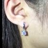Versão coreana do mais vendido elegante anjo beijo diamante orelha fivela atacado elegante moda zircão cristal vaca chifre brincos