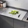 Tabla de cortar de acero inoxidable 316, antibacteriana y resistente al moho, para uso en cocina, de doble cara, extra gruesa y de grado alimenticio