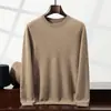 Suéter de Caxemira Outono e Inverno Masculino Gola Alta Meia Manga Pulôver Luxo Acessível Casual de Negócios Camisa Base de Tricô