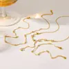 Collar en forma de Y con incrustaciones de diamantes estilo Ins, Diseño de nicho de lujo ligero con múltiples piedras de circonita, Juego de joyas para suéter de acero inoxidable, Pulsera, Collar