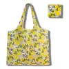 Bolsas de Compras Plegables en Stock, Bolsas Plegables Ecológicas, Bolsas de Almacenamiento Portátiles Creativas de Poliéster Estampado de Frutas en Stock