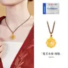 Colar com Pingente de Orquídea Vazada em Filigrana Estilo Antigo de Prata Pura 999 para Mulheres, Corrente de Suéter de Alto Padrão Novo Estilo Chinês, Presente de Dia das Mães