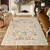 Alfombra completa para sala de estar de estilo bohemio floral, alfombra de noche resistente a manchas y al polvo, artículo de venta caliente transfronterizo de temu