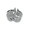 Moda Retro Folha Anel de Diamante Elegante Simples Mulheres Brilhando Personalidade de Luxo de Alta Classe All-match Nobre Presente
