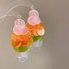 Brincos de concha com pingente de flor e borla, pedra olho de gato agulha de prata, estilo de férias na praia, brincos da moda de alta qualidade para mulheres