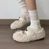 2026 Zapatos de Algodón Planos de Corte Bajo Forrados de Felpa para Mujer Cálidos Dulces con Lazo Ropa Exterior Mary Janes Estilo Coreano de Invierno