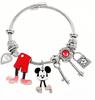 Transfronteiriço Europa e Estados Unidos nova animação de desenho animado pulseira de miçangas fofa Mickey chave fechadura concêntrica liga de zinco pingente joias