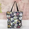 Bolsa de compras ecológica con cremallera, bolsa de almacenamiento plegable para supermercado, bolso de mano portátil de moda para mujer, bolsa de compras para viaje