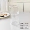 Café Retro Listras Verticais Copo para Café Americano Gelado Copo para Cold Brew Latte Copo de Vidro para Suco Vidro Resistente a Altas Temperaturas