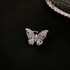 Brincos Pendentes Borboleta com Zircônia Agulha de Prata para Mulheres Brincos Elegantes de Nicho Versáteis Brincos de Luxo Leve de Nicho High-end