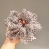 Goma para el Pelo de Malla con Estampado de Leopardo Estilo Perezoso Coreano, Accesorio para el Pelo Tipo Moño Esponjoso que Hace que la Cara Parezca Más Pequeña, Accesorio para el Pelo Suave y Versátil