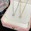 Collar con colgante de circonita cúbica geométrica simple y exquisito para mujer, versátil y elegante para el verano, cadena para la clavícula de acero de titanio