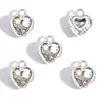 Colgante de corazón de piedra brillante incrustada en aleación simple para pulsera, collar, pendiente DIY, accesorio decorativo W715