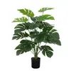 Flores Artificiales para Decoración de Sala de Estar, Plantas Verdes Falsas de Pie para Dormitorio, Macetas de Flores Falsas, Artículos Decorativos, Hojas de Monstera para Decoración de Interiores