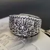 Anel Atrai-Fortuna Prata Tailandesa Estilo Antigo Retrô Masculino Boca Aberta Pixiu Prata Tailandesa Personalidade Estilo Chinês Ousado