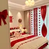 Decoración de la sala de bodas: Dormitorio de la Novia, Decoración de Cortinas para Sala de Estar, Casa Nueva del Novio, Tira Larga de Boda con Palabras Felices, Set de Boda