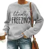 Sudadera Casual Cálida de Manga Larga para Otoño e Invierno con Estampado de Letras Divertidas para Mujer