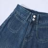 Jeans soltos de cintura alta reta reta estilo coreano para mulheres estilo americano retrô pequeno para todos os combos