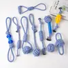 Juguete de Cuerda de Algodón Resistente a Mordidas para Perros Pequeños y Medianos, Set de Nudos de Cuerda para Interiores, Venta al por Mayor de Suministros para Mascotas
