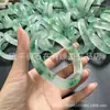 Pulsera de flor de hielo, pulsera de jade de cuarcita de alta calidad color jadeíta imitación flor de hielo, brazalete de jade florido de cuarcita