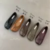 Zapatos de ballet estilo coreano con lazo para mujer, nuevo modelo 2026, negros de punta dividida planos sin cordones, zapatos versátiles