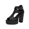 Sandalias de tacón alto para mujer de verano con suelas de goma gruesas antideslizantes, tacones cuadrados, zapatos casuales para mujer de talla grande, sandalias de tacón ultra alto