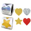 Adesivos de Estrela de Cinco Pontas Jincong Laser Estão Disponíveis Exclusivamente para Uso Transfronteiriço como Adesivos Decorativos de Presente de Feriado, Feitos de Papel Couchê e Papel Adesivo