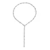 Joyería Transfronteriza Europea y Americana Estilo Francés Collar Largo con Borla Totalmente Diamantado para Mujer Gargantilla Calada en Forma de Corazón