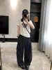 Pantalones Cargo de Bolsillo Grande con Cordón para Exteriores 2026 Verano Delgados Holgados Pierna Ancha Casual Jogger H052904