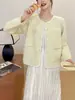 Nuevo Cárdigan de Punto Suave y Holgado de Piel Sintética de Visón Otoño/Invierno 2026 Abrigo Suéter Elegante Estilo Francés para Mujer