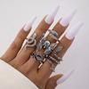 Aliexpress Nuevos Productos Anillo de Serpiente Exagerado Europeo y Americano Juego de Cuatro Piezas Juego de Anillos de Animales Antiguos Incrustados